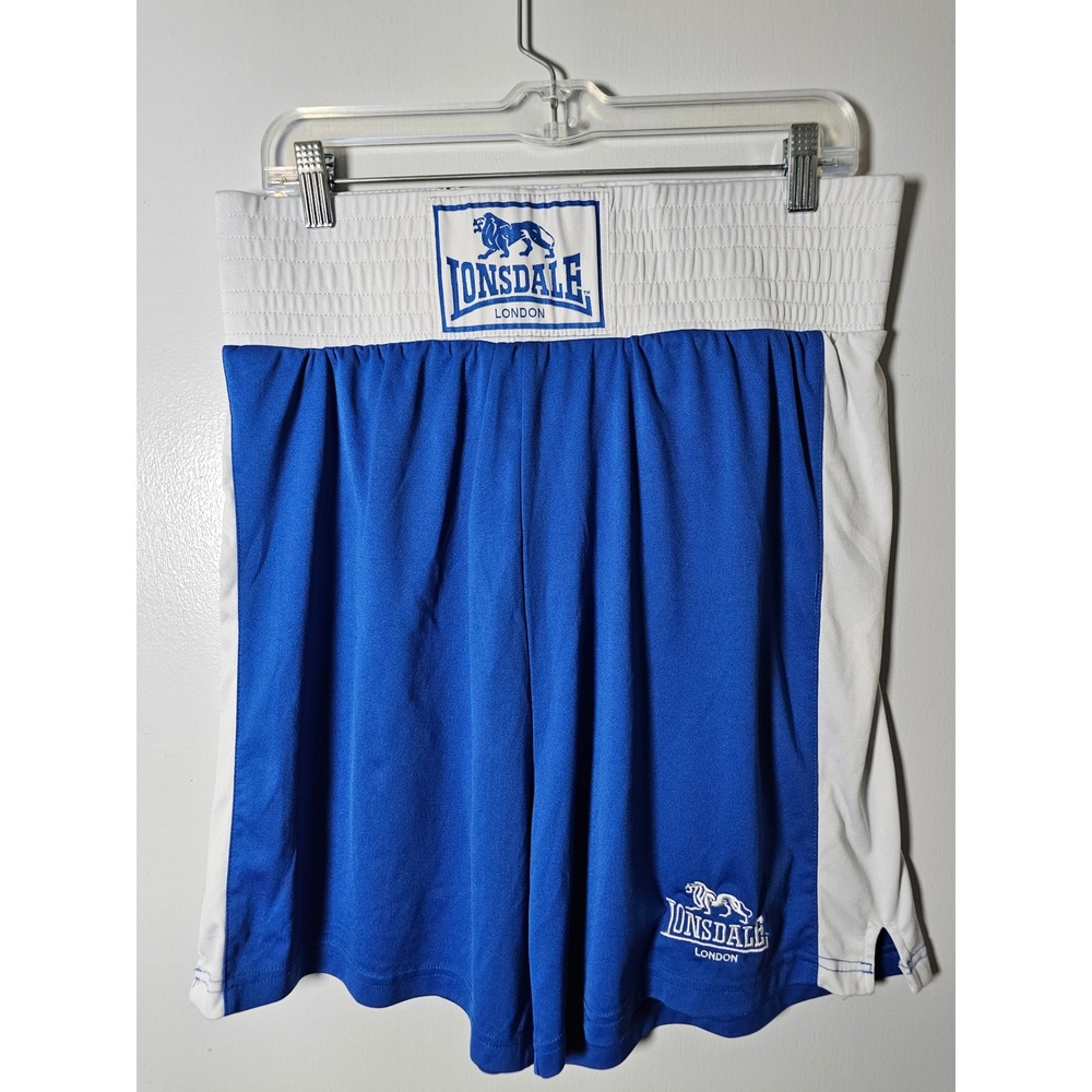 Lonsdale London Mens Boxing Shorts Blue White Training Trunks Size M